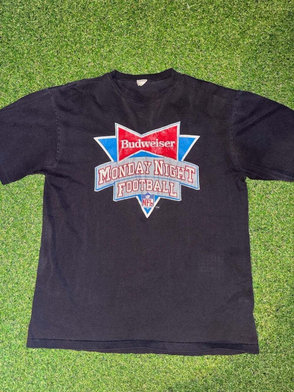 Budweiser Monday Night Football T-Shirt L/G Black Vintage NFL